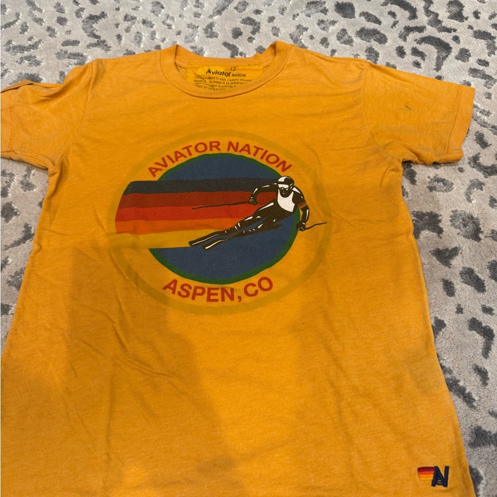 Aviator Nation Mustard Ski Graphic Tee